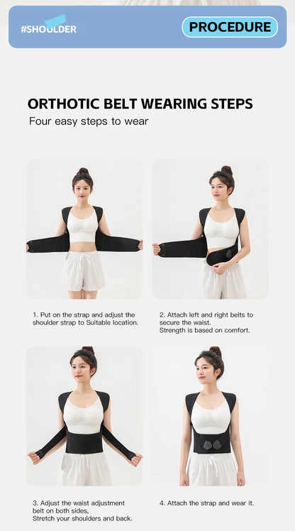 Smart Posture Corrector for Women & Men | Back Brace Support | Fix Back & Neck Pain in 7 Days | Adjustable Spine Corrector