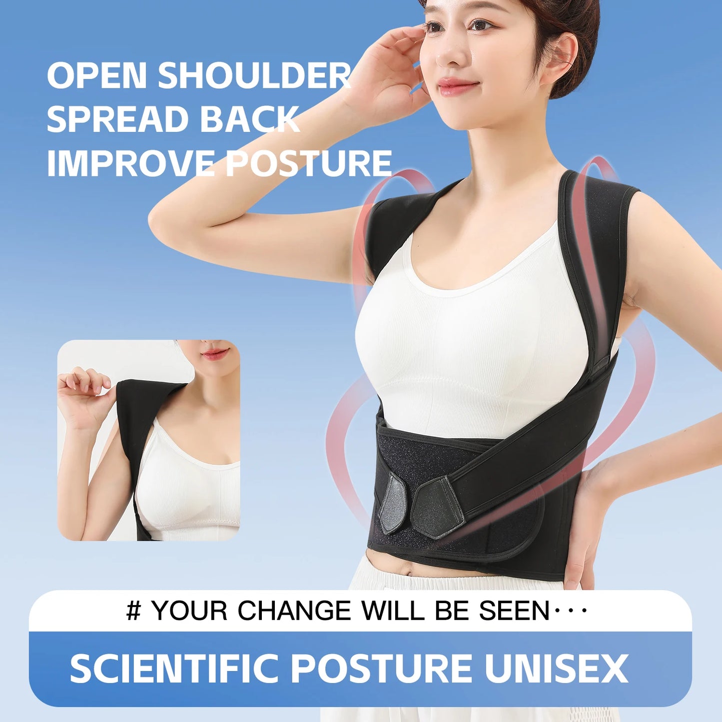Smart Posture Corrector for Women & Men | Back Brace Support | Fix Back & Neck Pain in 7 Days | Adjustable Spine Corrector