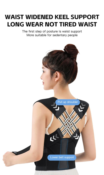 Smart Posture Corrector for Women & Men | Back Brace Support | Fix Back & Neck Pain in 7 Days | Adjustable Spine Corrector